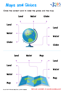 Maps and Globes Worksheet: Free Practical Social Studies Printable PDF ...